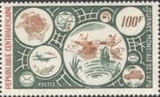 Central African Republic 1976 UPU/ Plane/ Boat/ Van/ Postal Transport 1v (s1219a)