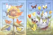Central African Republic 2000 Butterflies/ Insects/ Nature 2 x 8v shts (b5682s)