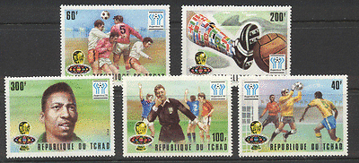 Chad 1978 Football  /  WC  /  Sports  /  Soccer  /  Pele 5v set (s110)