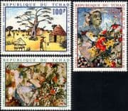 Chad /Tchad 1970 African Artists/ Art/ Trees/ Baobab/ Flowers/ Painters/ Paintings 3v set (b4100c)