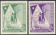 Chile 1960 WRY/ Refugee Year/ Refugees/ Uprooted Tree Emblem/ Book/ Welfare/ People 2v set (n41810)