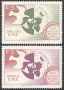 Chile 1970 UN 25th/ Bird/ Dove/ Globe/ United Nations /Peace/ People 2v set (n27185)