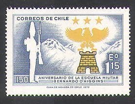 Chile 1972 Soldier  /  Military Academy  /  Eagle  /  Crest  /  Badge  /  Mountains 1v (n37823)