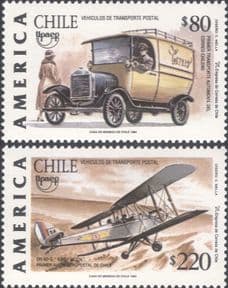 Chile 1994 UPAEP/ Plane/ Truck / Van/ Aviation/ Motoring  /  Postal Transport 2v  set  (n34342)