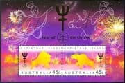 Christmas Island 1997 YO Ox/ Greetings/ Animals/ Lunar Zodiac/ Luck/ Fortune/ Cattle 2v m/s (b5102)
