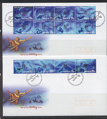Christmas Island YO MONKEY FDC's ref:n15418