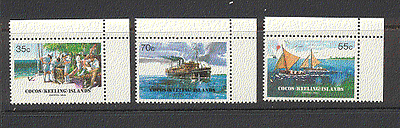 Cocos (Keeling) 1984 Ships / Boats / Mail / Post 3v set s5362