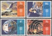 Cocos (Keeling) 1987 Planes/ Aircraft/ Mail/ Letter/ Post/ Satellite/ Radio/ Space/ Communications/ Transport/ Palm Trees 4v set (n19004)