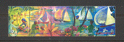 Cocos (Keeling) Is 1999 Boats / Flowers 5v stp (n18164)