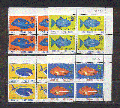 Cocos (Keeling) Islands 1996 FISH cnr blks (n18173)