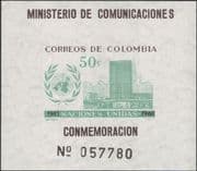 Colombia 1960 UN 15th Anniversary/ Politics/ Peace/ Building/ Architecture imperforate m/s (b7500h)