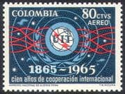 Colombia 1965 ITU-UIT/ Space/ Radio/ Telecomms/ Communications/ Telecommunications 1v (n27379)