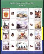 Colombia 2004 Regions / Trees / Church / Art / Boats / Nature / Buildings 12v sht n34915