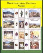 Colombia 2004 Regions / Volcano / Church / Art / Bridge / Nature / Buildings 12v sht n34914