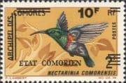 Comoros 1975 Sunbird/ Birds/ Nature/ Wildlife/ Surcharge/ Overprint 1v (s4137m)