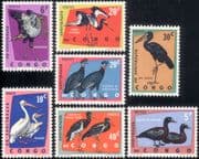 Congo 1963 Pelican/ Stork /Secretary Bird/ Ducks/ Birds/ Nature/ Wildlife 7v set (n43505x)