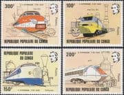 Congo 1981 George Stephenson/ Steam Engines/ Locomotives/ Trains/ Rail/ Railways 4v set (b7786a)