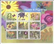 Congo 2001 Orchids/ Butterflies/ Bees/ Plants/ Flowers/ Insects/ Nature 9v sht (n46287)