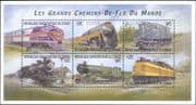 Congo 2001 Trains/ Steam Engines/ Diesel Locomotives/ Railway/ Rail Transport 6v sht (s4540u)
