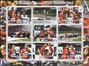 Congo 2002 Grand Prix/ Formula 1/ Schumacher/ Motor Racing/ Sports (cs) 9v sht (s1119)