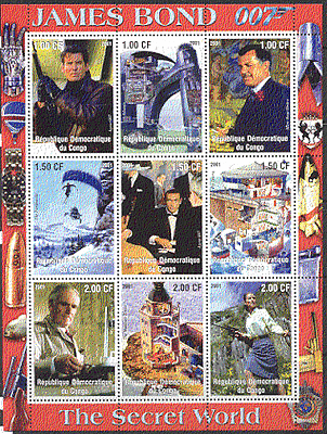 Congo James Bond / Action / Cinema / Cars 9v sht (cs) ref:b5929