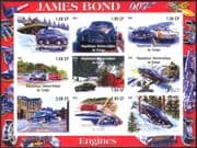 Congo James Bond/ Cars/ Aston Martin/ Transport/ Tank/ Military/ Motoring/ Motors/ Movies imperforate sht (cs) b5927a