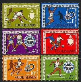Cook Is 1966 Sports  /  Games  /  Basketball  /  Football  /  Tennis  /  Boxing 6v set (n31489)