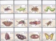 Cook Is 2014 Bee/ Beetles/ Butterflies/ Grasshopper/ Mosquito/ Insects/ Nature 12v set (s5479b)