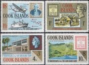 Cook Is. 1967 Ship/ Plane/ Buildings/ Maps/ Transport/ Stamp-on-Stamp/ S-on-S 4v set (n31605)