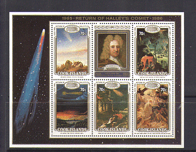Cook Islands 1986 Halley's Comet  /  Space 6v sht n12976
