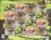 Cook Islands 2014 WWF/ Spotless Crake/ Birds/ Nature/ Conservation 16v sht (b209f)