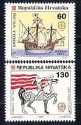 Croatia 1992 Columbus / Ships / Sailing / Horse / Animals / History 2v set (n29660)