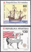 Croatia 1992 Europa/ Columbus/ Sailing Ships/ Transport/ Exploration/ Statue/ Horse 2v set (b6225h)