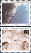 Croatia 1995 Europa/ Peace/ Freedom/ Clouds/ Angel/ Sculpture/ Statue 2v set (n46821)
