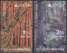Croatia 2011 Europa/ Forests/ Trees/ Nature/ Conservation/ Art/ Artists/ Paintings/ Painters 2v set (n44786)