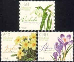Croatia 2012 Crocus/ Snowdrop/ Primrose/ Flowers/ Plants/ Nature 3v set (n44792)
