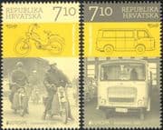 Croatia 2013 Europa/ Postal Transport/ Post Van/ Motorcycles/ Moped/ Motorbikes/ Bikes/ Trucks 2v set (n44625)