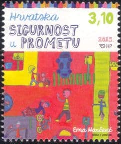 Croatia 2015 Road Safety Campaign/ Cars/ Bikes/ Cycling/ Transport/ Children's Art/ Painting 1v (n44799)