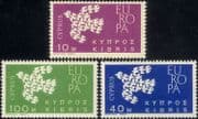 Cyprus 1961 Europa/ Doves/ Birds/ Nature/ Peace/ Animation/ Design 3v set (ex1028)