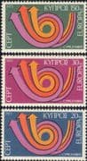 Cyprus 1973 Europa/ CEPT/ Communication/ Posthorn/ Arrows/ Animation 3v set (ex1053)