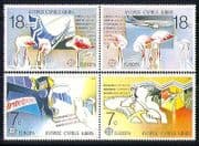 Cyprus 1988 Europa / Plane / Birds / Satellite 4v set n30374