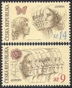 Czech Republic 1995 Europa/ Peace/ Freedom/ Butterfly/ Rose/ Women 2v set (n40945)