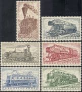 Czechoslovakia 1956 Steam Engines/ Locomotives/ Electric/ Trains/ Rail/ Railways/ Transport 6v set (n43448)