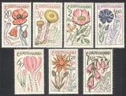 Czechoslovakia 1965 Medicinal Plants/ Flowers/ Nature/ Medical/ Rose/ Poppy/ Saffron 7v set (n38904)