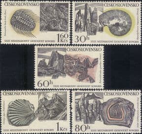 Czechoslovakia 1968 Archaeology Congress/ Ammonite/ Frog/ Nature/ Fossil  5v set  (n46507)