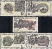 Czechoslovakia 1968 Archaeology Congress/ Ammonite/ Frog/ Nature/ Fossil 5v set (n46507)