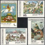 Czechoslovakia 1970 Joseph Lada/ Artists/ Paintings/ Horse/ Demon/ Cattle/ Animals 4v set (n45855)