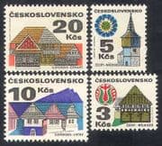 Czechoslovakia 1971 Regional Buildings / Architecture / Animation 4v set (n38932)