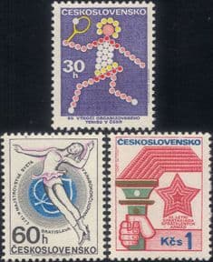 Czechoslovakia 1973  Lawn Tennis/ Ice Skating/ Games/ Sports/ Spartakiad   3v set (n46599)
