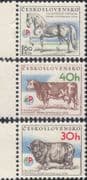 Czechoslovakia 1976 Horses/ Sheep/ Cattle/ Animals/ Nature/ Farming 3v set (n46604)